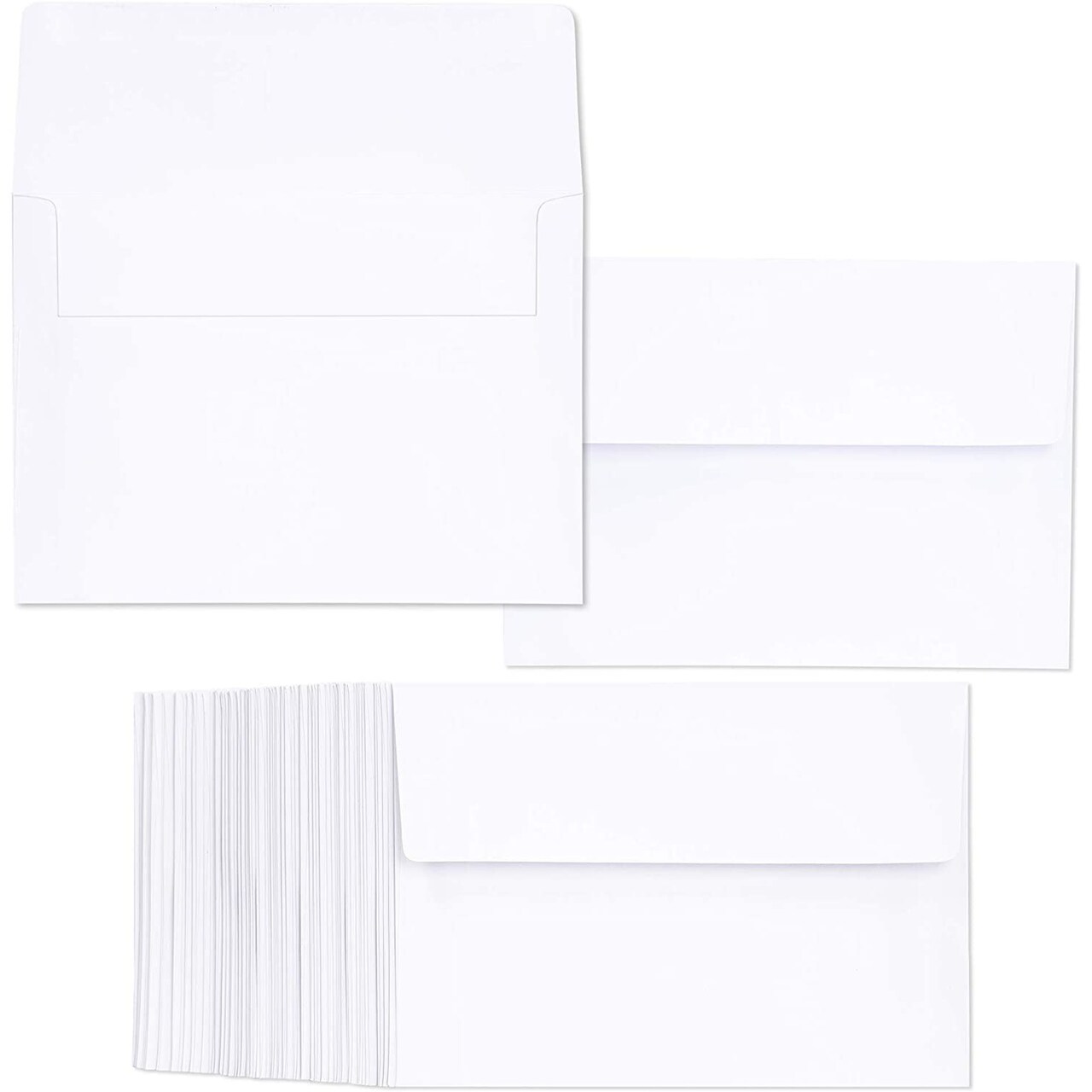 100-Pack A7 Envelopes for 5x7 Greeting Cards & Invitation, Square Flap, Bright White, 5.25 x 7.25 inches